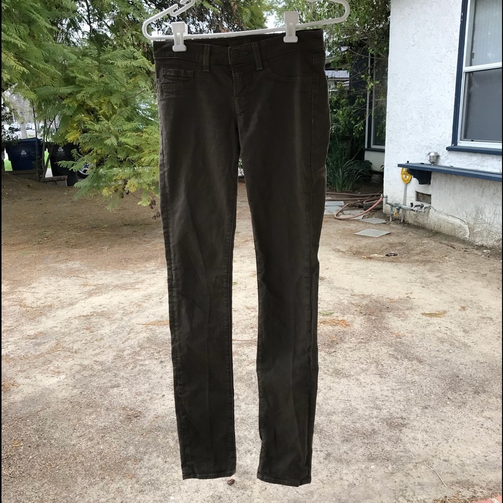 J Brand Olive Colored 5 Pocket Jeans Size 25